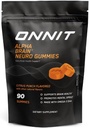 ONNIT alfa smadzeņu neirofokusa gumijas, IGEN ne-ĢMO testētas vegangumijas ar omega 3s luteīnu Zeaksantīnu un kofeīnu, smadzeņu aci un fokusa papildinājumu vīriešiem un sievietēm, Citrus Punch, 90 grāfs