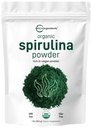 Mikro Sastāvdaļas Organiskais Spirulīna pulveris, 1lb  - Blue-Green Aļģes, bagātas ar vegānu olbaltumvielām, vitamīniem un minerālvielām --- dabas hlorofilu un fermentu avots -- ne-GMO, bez lipekļa, bez piedevām