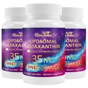 Liposomālā astaksantīna papildinājums Complex 9-in-1 ar Ashwagandha, Lycopene, Zeaxanthin, Antioksidanta papildinājums atbalsta acs, ādas un locītavu veselība, 180 kapsulas