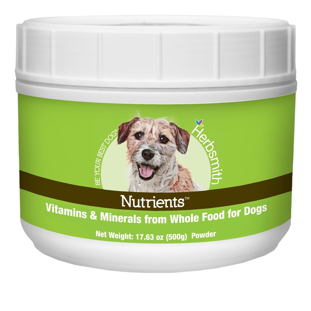 Herbsmith Nutrients Superfood Dog Multivitamīnu Featuring Vitamīni & Minerāli no Veselas pārtikas Boost Kibble vai DIY Raw ar Antioksidanti kucēni senioriem - 17.63oz
