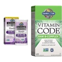 Dzīves dārzs Dr. Formulētas probiotikas Mood+ Acidophilus Probiotikas Papildinājums un B vitamīna komplekss - Vitamīnu kods Raw B Complex - 120 Vegan Kapsulas