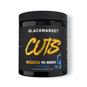 BLACKMARKET CUTS Pre Workout - uzliesmo enerģijas pulverveida dzērienu maisījums vīriešiem un sievietēm, Great muskuļu definīcija, termogēna, kreatīnu bez, (zilā lācīte, 30 Kalpojumi)