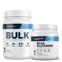Caurspīdīgs Labs Bulk Pre-Workout (30 Kalpo, Persiku Mango) & BCAA Glutamīns (30 Kalpo, Tropu Punch)