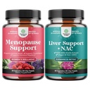 Paka Pilna augu menopauzes Papildinājums nakts Sviedes Karstā zibspuldze & Mood Šūpoles un Aknas Atbalsts NAC Papildinājums ar piena Šistils aknu tīrīšanai Detox & Remonts - N Acetil Cysteine