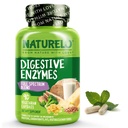 NATUREL Gremošanas enzīmi - Full Spectrum Support ar platu 15 enzīmu un ingvera savienojumu - 90 Vegan kapsulas
