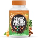 Kurkumas Moringa papildinājums   - Ingvers, Boswellia, Saffron, Svētā Baziliks-Joint Support pielikums sievietēm un vīriešiem ar Ceylon Cinnamon, Quercetin, Tart Cherry- 120 Count