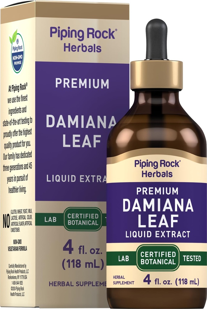 Piping Rock Damiana Leaf Ārstniecības augu Tincture 4 fl oz 