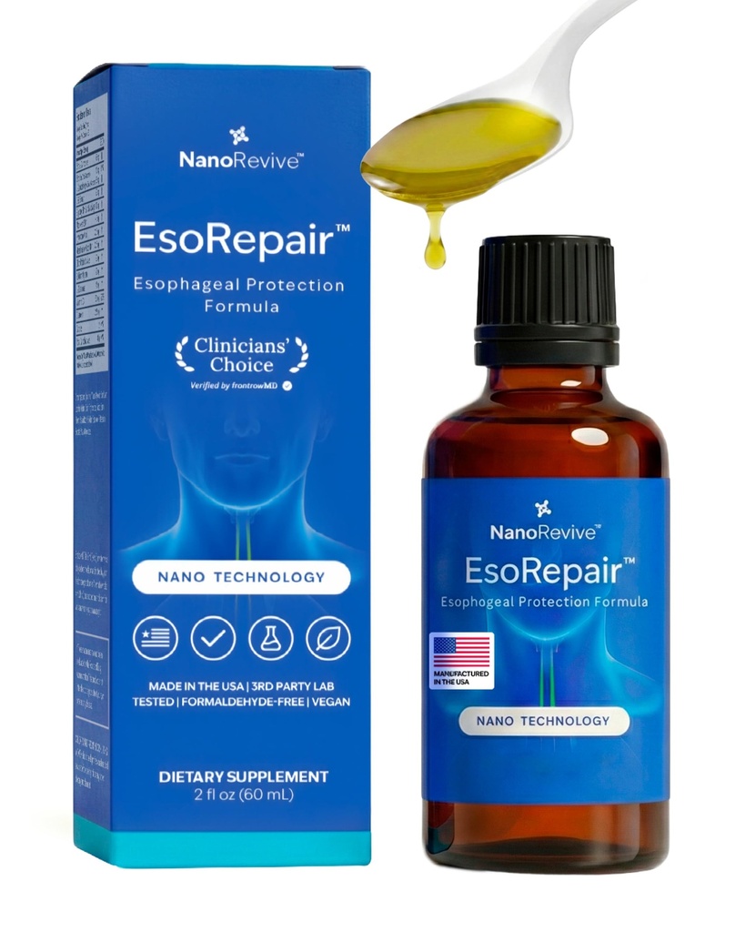 EsoRepair Nano Esophageal & Kuņģis Veselības papildinājumi vīriešiem un sievietēm - Gremošanas Komforts - Slippery Elm Bark, Cinka L-Carnosine & Aloe Vera ekstrakts - Non-GMO & Dairy Free