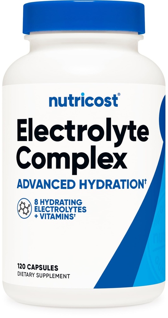 Nutricost Elektrolītu komplekss Advanced Hydration (120 Kapsulas) - 8 Hidratējoši Elektrolīti un vitamīni, bez lipekļa, ne-GMO, veģetārietis
