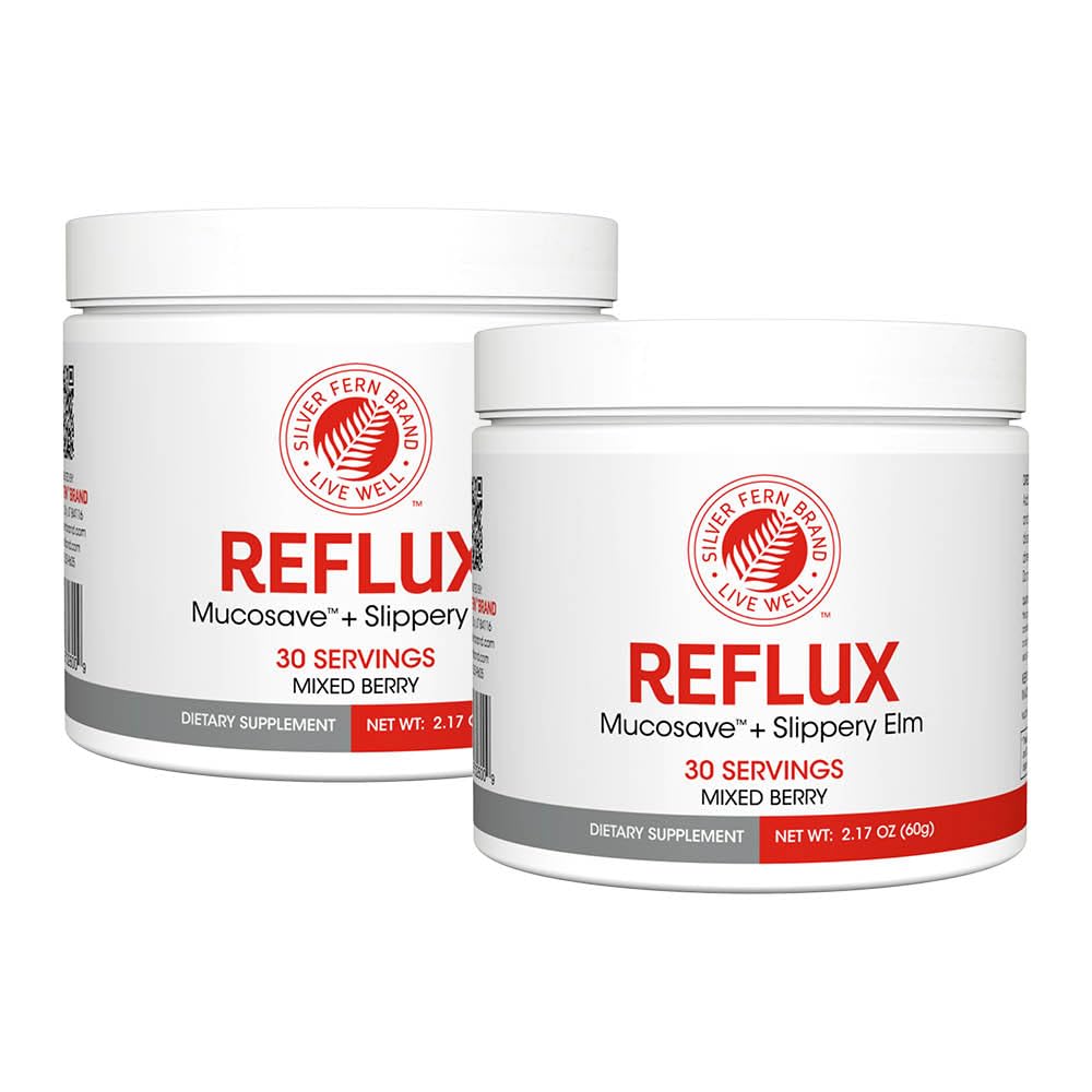 Reflux - Gremošanas papildinājums - katrs Tub = 30 Scoops = 30 Kalpojumi - Gļotādas atbalsts skābiem jautājumiem - ar Mucosave FG un Slippery Elm Bark (2 Tubs)