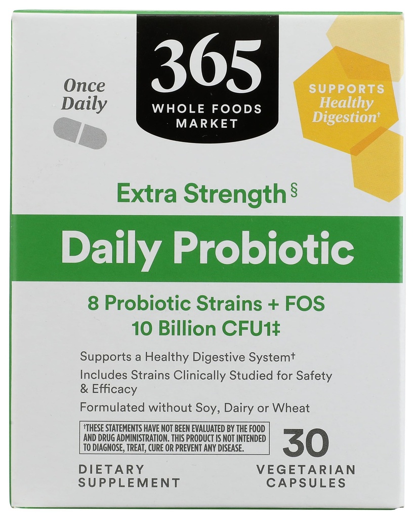 365 pēc Visa pārtikas tirgus, Extra Strength Daily Probiotics 10 miljardi KVV, 30 sn