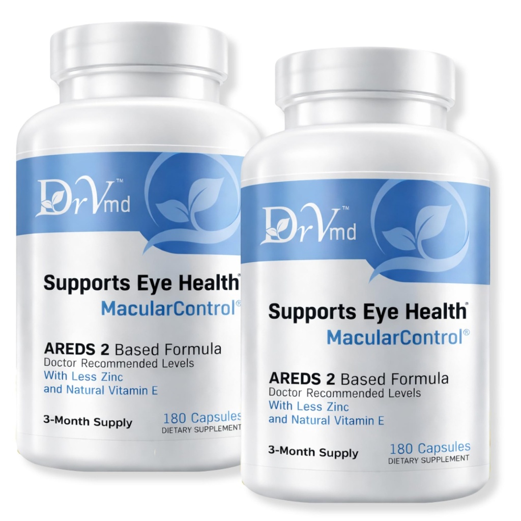 Macular Control AREDS 2 Acu vitamīni + luteīns 10mg + zeaksantīns 2 mg, 25mg Cinks, vitamīns C & Natural E – ārsts Formulēts acu atbalsta papildinājums (360 kapsulas) 6 Mēnešu piegādes