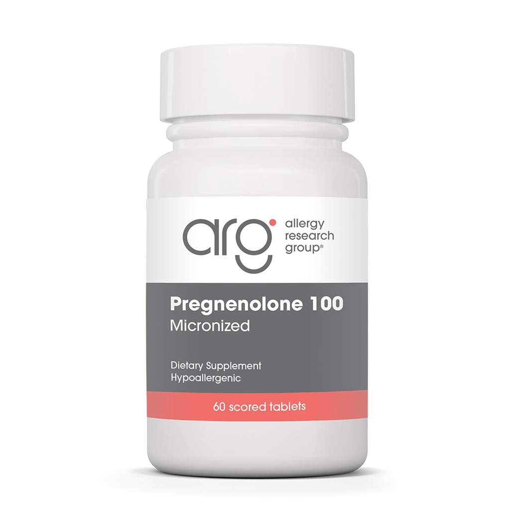 Alerģijas pētniecības grupa Pregnenolone 100mg - Progesterone bagātinātāji sievietēm un vīriešiem, Hormonu & Stress Atbalsts ar dabas Wild Yam, mikronizēta Pure Lipid Matrix, Augu balstīta - 60 tabletes