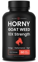 NutraChamps Horny Kaza Weed, 1000mg Epimedium Enerģijas Papildinājums, 10X Stiprums Icariin, Ginseng, Tribulus & Maca Tabletes sievietēm un vīriešiem, Pastiprināta Absorbcija ar melnajiem pipariem, 60 Vegan kapsulas