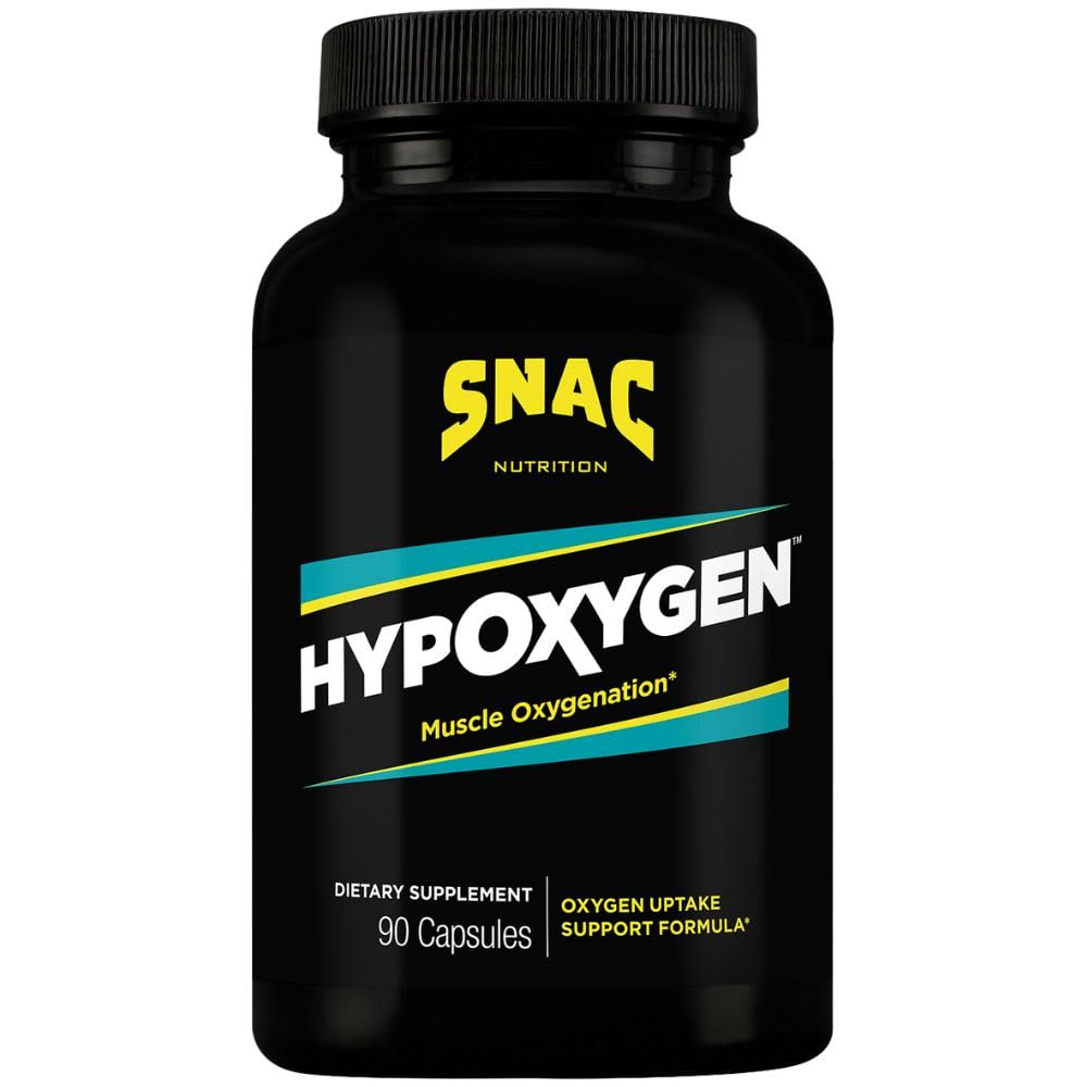 SNAC HypOxygen - Muskuļu oksigenācijas veiktspēju un izturības papildinājums, uzlabo ķermeņa VO2 Max un palīdz atgūt no augstas atjaunošanās vingrinājumu, 90 Veggie kapsulas (45 Kalpo)