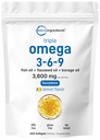 Ultra Omega 3- 6- 9 3600mg Per Servē, 300 Burpless Softgels 