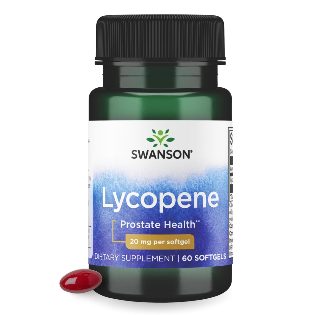 Swanson Lycopene-Natural Men's Health supplement Prostata un sirds veselības veicināšana, atbalsta asinsspiedienu normālā diapazonā (60 Softgels)