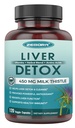 Piena daiviņas papildinājums aknu tīrīšanai Detox & remonts, aknu papildinājums ar 450 mg piena daiviņas ekstraktu (80% Silymarin) aknu atbalstam un veselībai, bez ĢMO, 120 Veggie kapsulas (60 Day-Supplly)