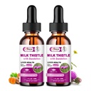 Aknu veselības atbalsts Liquid 2 Pack,600mg Milk Datetle 80% Silymarin ekstrakts & 250mg Dandelion Saknes ekstrakts, aknu tīrīt Detox & remonts Taukvielu aknu formula, Vegan, Non-GMO un All-Natural