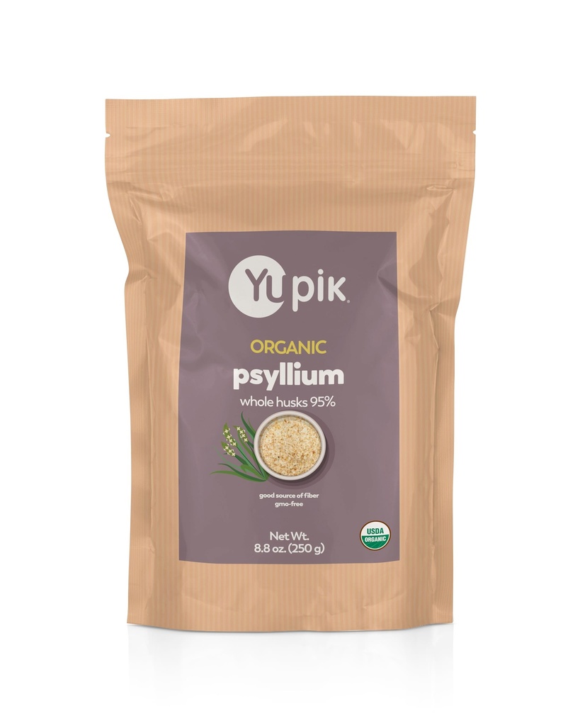 Yupik Organic Viss Husk Psyllium 8.8 Oz (iepakojums no 6), 95% Tīrība, Šķīstošs Fiber, USDA Sertificēts, ne-GMO, Kosher, bez lipekļa, bez cukura un taukiem, bez iekaisuma, augu bāzes