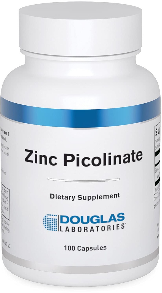 Douglas Laboratories Cinka pikolināts - 50 mg cinka - Imūnsistēmai, antioksidantiem un ādai - kāpurķēžu minerālu piedevas - 100 kapsulas