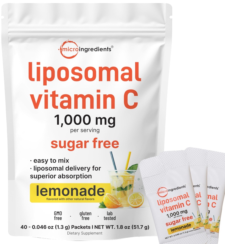 Micro Sastāvdaļas 1 000mg C vitamīna pulveris ikdienas lietošanai י Liposomāli Tauku šķīdinātājs Form labākai absorbcijai 