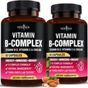 B vitamīna komplekss vīriešiem un sievietēm - ražots ASV - B-komplekss: B1, B2, B3, B5, B6, B7, B8, B9, B12 ar C vitamīnu, holīnu, inozitolu - enerģija, smadzenes un sirds atbalsts Papildinājums - 120 Vegan kapsulas
