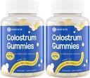 Govju jaunmutes papildinājums Gumijas - ar 60% augstāko IgG, laktoferīnu, probiotikām un prebiotikām pieaugušajiem un bērniem, ar Vanilla Flavor un bez cukura, 2 iepakojumi