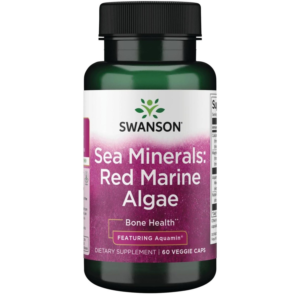 Swanson Aquamin Sea Minerals: Red Mineral Algae 60 Veg Kapsulas