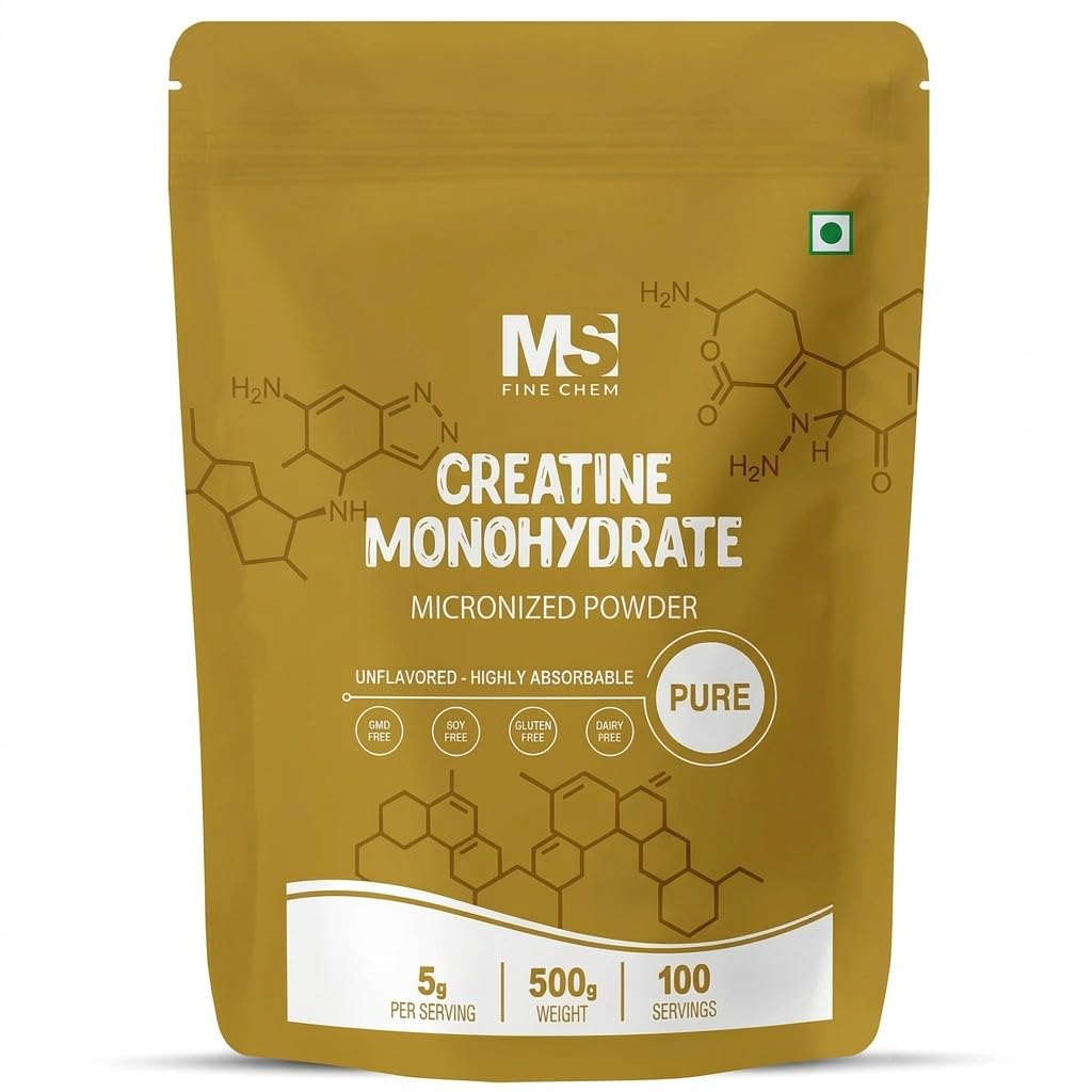 Kreatīnmonohidrāts Pulveris 500 Grams (1.1 Lb), 5000 mg Per Serv, mikronizēts kreatīnpulveris, neflavorēts, tīrs, bez filtrācijas, Keto un Vegan, viegli izšķīdiniet pirms treniņa sievietēm un vīriešiem