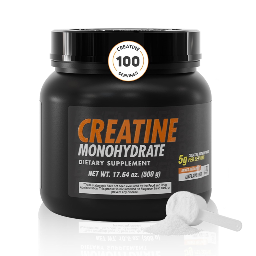 Creatine Monohydrate Powder 5g – 100 Servings - Unflavored, Easy to Mix - 500g per Container of Pure Micronized Powder - for Women and Men that Supports Muscle Growth and Strength