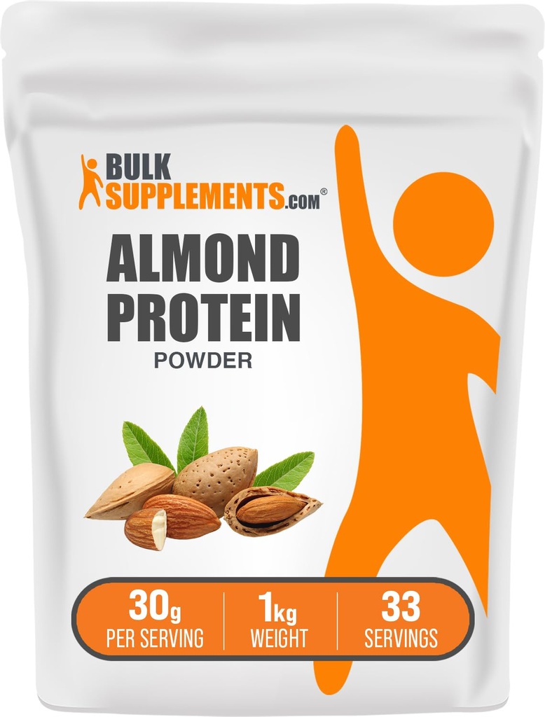 BulkSupplements.com Mandeļu proteīna pulveris - augu izcelsmes proteīns, mandeļu pulveris - Vegan, bez glutēna, & Nav cukura, 30g par apkalpo, 1kg (2.2 mārciņas) (1. iepakojums)
