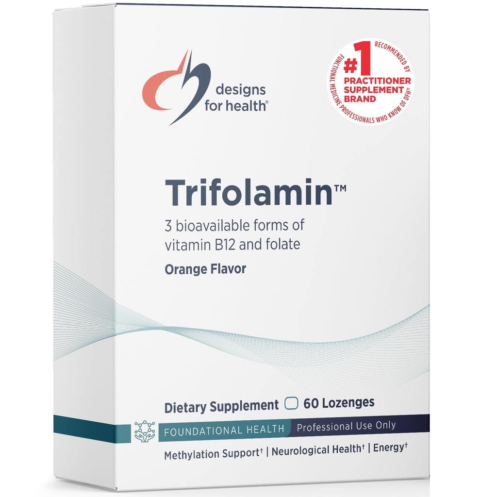 Izstrādājumi veselībai Trifolamīns B12 + Folāts Lozenges - 3000mkg B12 (Trīs formas) + MTHF metilfolāta Papildinājums - Delicious Orange Flavor, Ātri izšķīst tabletes (60 Lozenges)