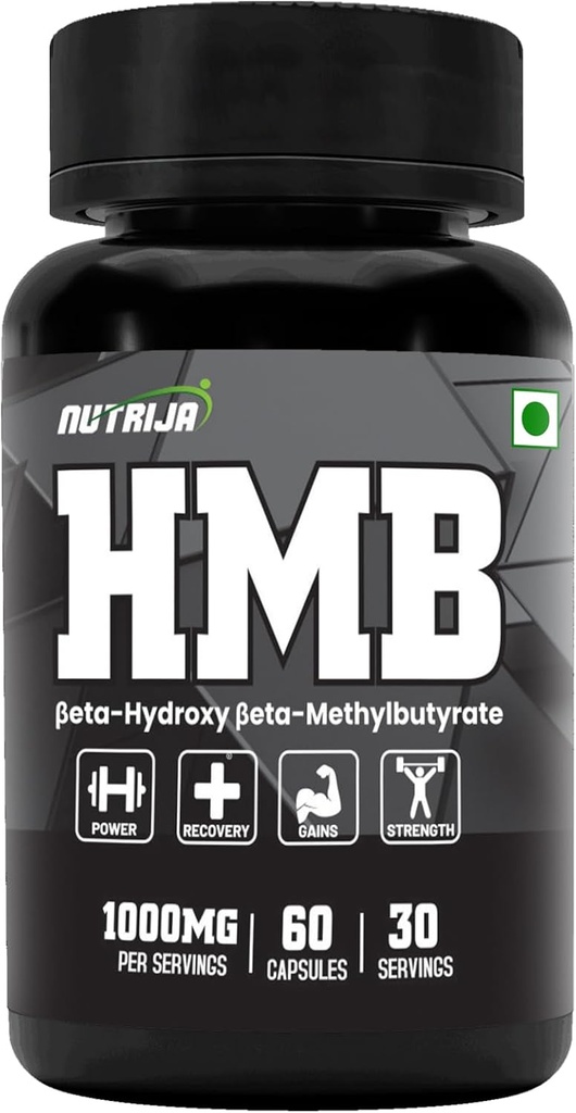 HMB 1000MG kapsulas (Beta-hidroksi Beta-metilbutirāts) - Tīrs HMB (60 kapsulas)