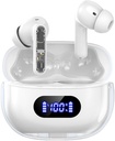 Bezvadu earbuds P1 PRO, austiņas Bezvadu Bluetooth austiņas ar skaidru zvanu Mics Ausu Buds, ērts Fit, IPX7 Ūdensizturīgs Long Battery Life, 30H Playtime for Sports Workout