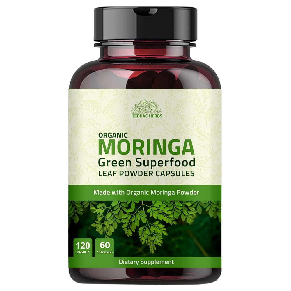 Organic Moringa kapsulas 120 kapsulas 1000mg – Metabolisms, Imūnsupport Nutrient-Rich superfood