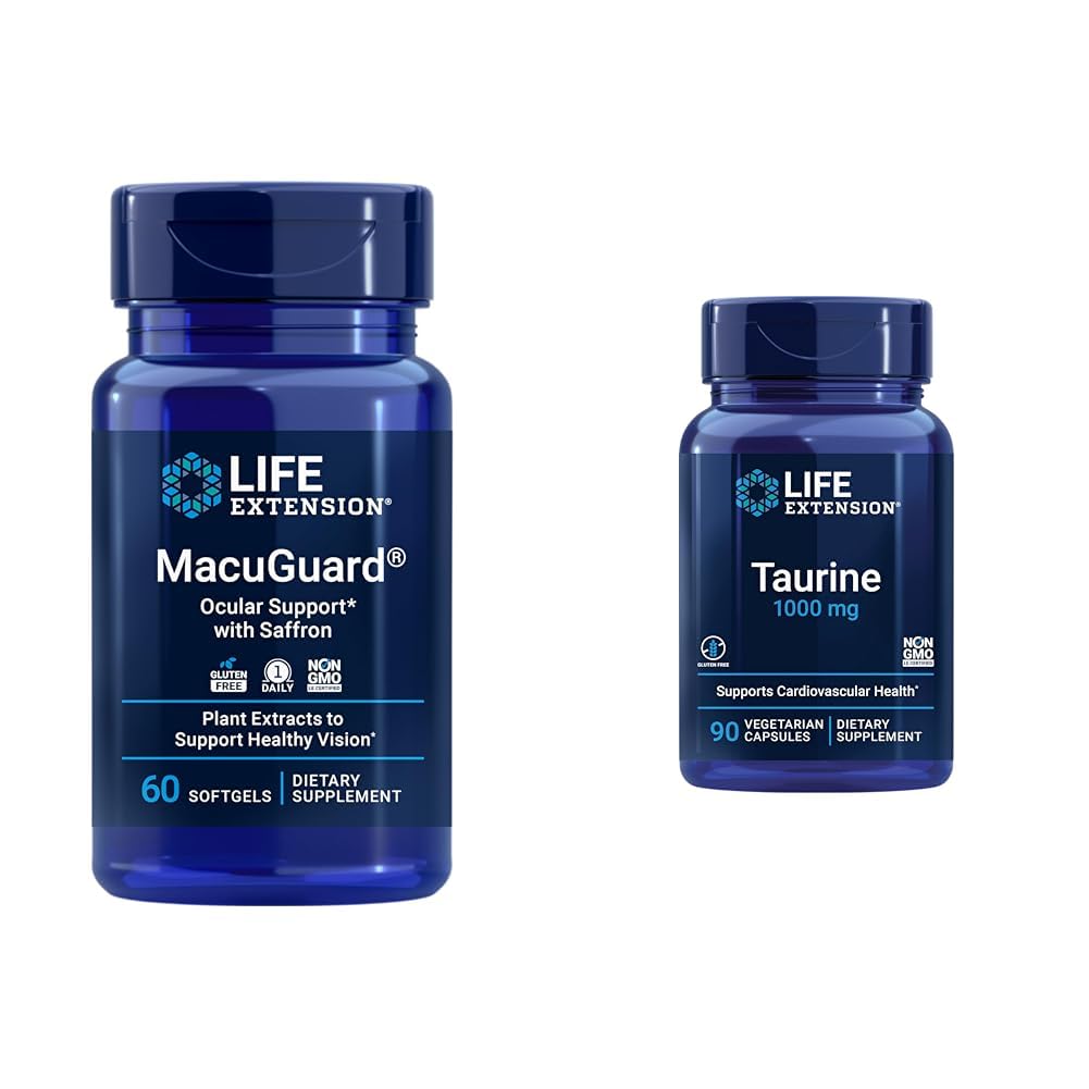 Life Extension MacuGuard Acu veselības papildinājums ar Saffron & Taurine Sirds veselības Kapsulas Bandle
