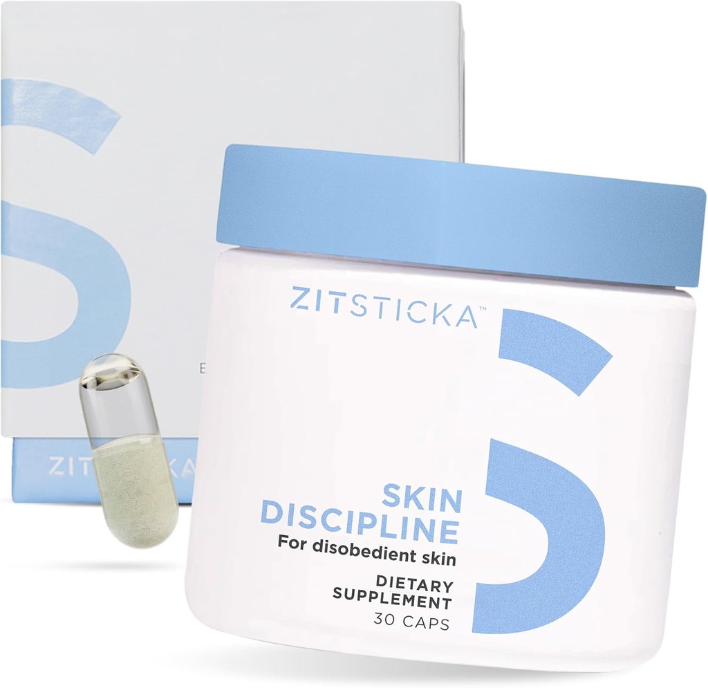 ZitSticka Vitamīna pinnes papildinājums cistiskajam aknei w/ 30 Dabīgie vāciņi sievietēm un vīriešiem, Hormonālā atbalsta papildinājumi, ādas dzidrums, tumši plankumi - pārbaudīts dermatologs (ādas disciplīna)