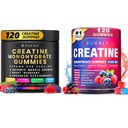 Kreatīnmonohidrāts Gumijas vīriešiem un sievietēm, 9000MG Kreatīn Gumijas bez cukura -BCAA 2:1, B12 B6 Boost Strength, Focus & Izturība, Vegan, ne-GMO
