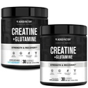 Jacked Factory Kreatīns + glutamīns - kreatīns Papildinājums ar L-glutamīns muskuļu reģenerācijai, Muskuļu augšanu, Palielināts stiprums (30 Kalpo, Neuzliesmojošs & 30 Kalpojumi, Zils aveņu)