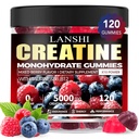Kreatīnmonohidrāts Gumijas 5000mg - Bezcukura Pre Workout Papildinājums vīriešiem un sievietēm, Kreatīn Gumijas muskuļiem, Stiprums, Atveseļošanās, Kognitīvā veselība un atmiņa, Jaukta Berry Flavor, 120 Skaits