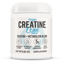 Orgain Mikronizēts kreatīnmonohidrāts Lean Muskuļu pulveris ar Metabolismu Blend, Neuzliesmojošs, 50 Kalpo, Atbalsta Muskuļu Stiprums un Smadzeņu Veselība, Bez Piena vai Sojas, Gluten, Vegan