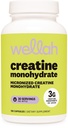 Wellah Creatine Monohidrāts Kapsulas (3000 mg) 120 kapsulas - Mikronizēts kreatīns, 30 Kalpojumi