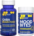 NATURAL STACKS Mood Bites + GABA Brain Food Bandle - Atbalsta Relaksācija un Uzlabota Mood* - 90 Kopā gabali