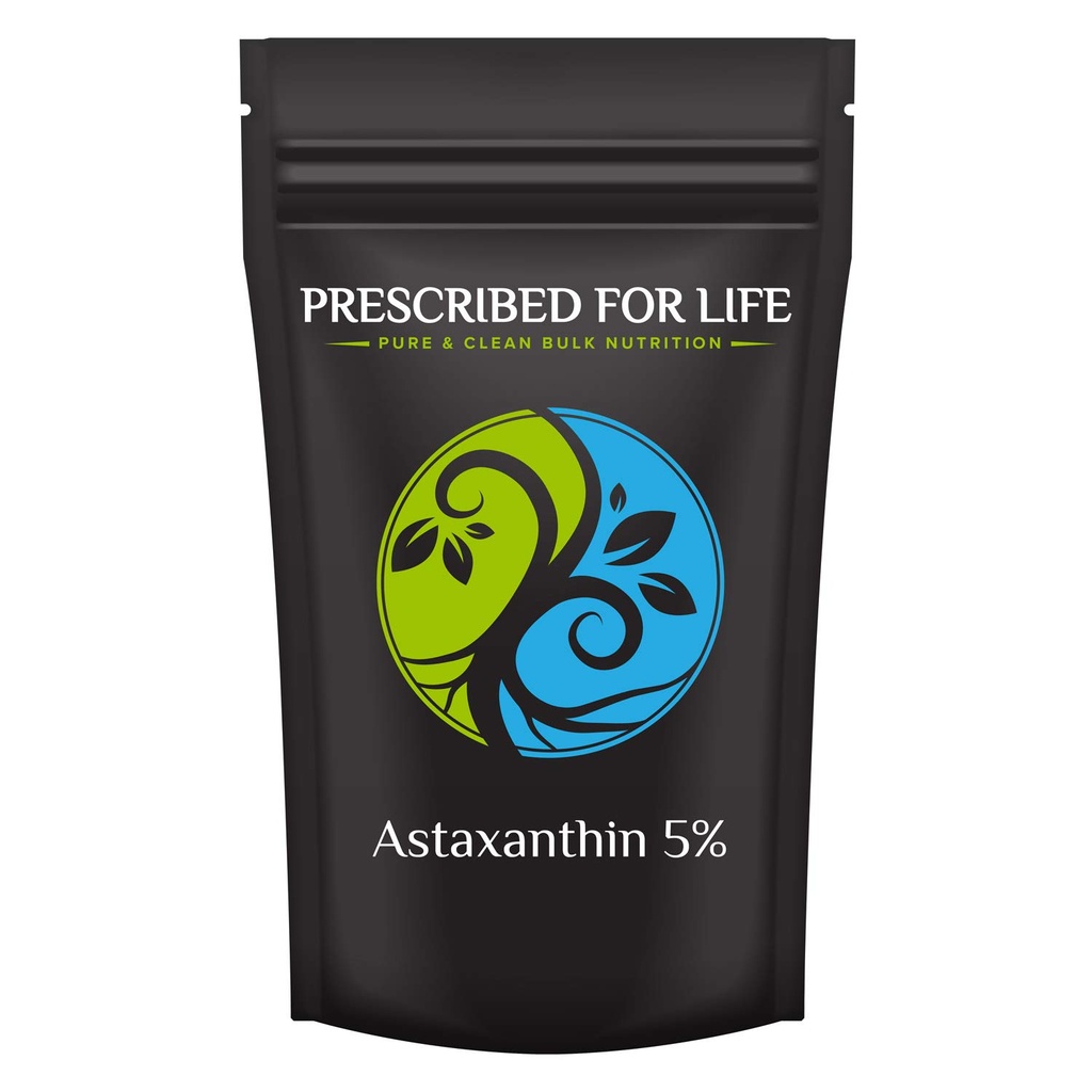 Prescribed For Life Astaxanthin, Natural 5% Astaxanthin Powder Supplement Made from Red Algae (340g)