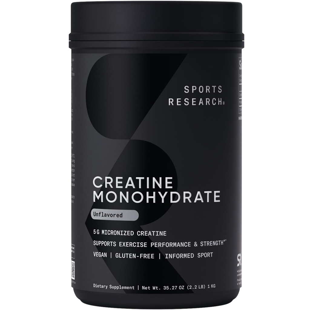 Sporta pētījumi Kreatīnu monohidrāts - iegūt Lean muskuļu, uzlabot veiktspēju un spēku un atbalstu Workout atgūšana - 5 g mikronizēta kreatīnu - 35.27 oz