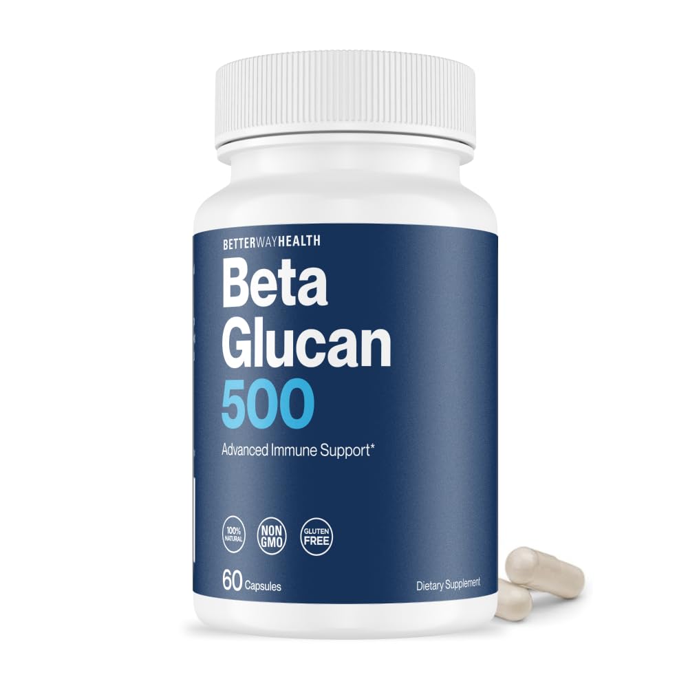 Labāks veids Veselība - Uzlabots Imūnās Gatavība - Augsti attīrīts 1,3/1,6 Beta Glucan 500 - Klīniski pārbaudīta Imūnās Aizsardzības - 500mg/60 Kapsulas (iepakojums no 1)