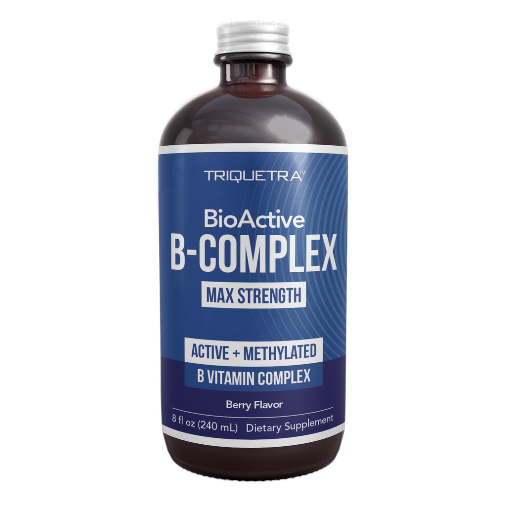B vitamīna komplekss - Asins straume Gatavs, metilēts B komplekss - Featuring Methylfolate, 3 B12, BenfoPure® B1 un Pantesin® B5 - 12 B Vitamīni klīniskajās devās - Šķidrs 8 un