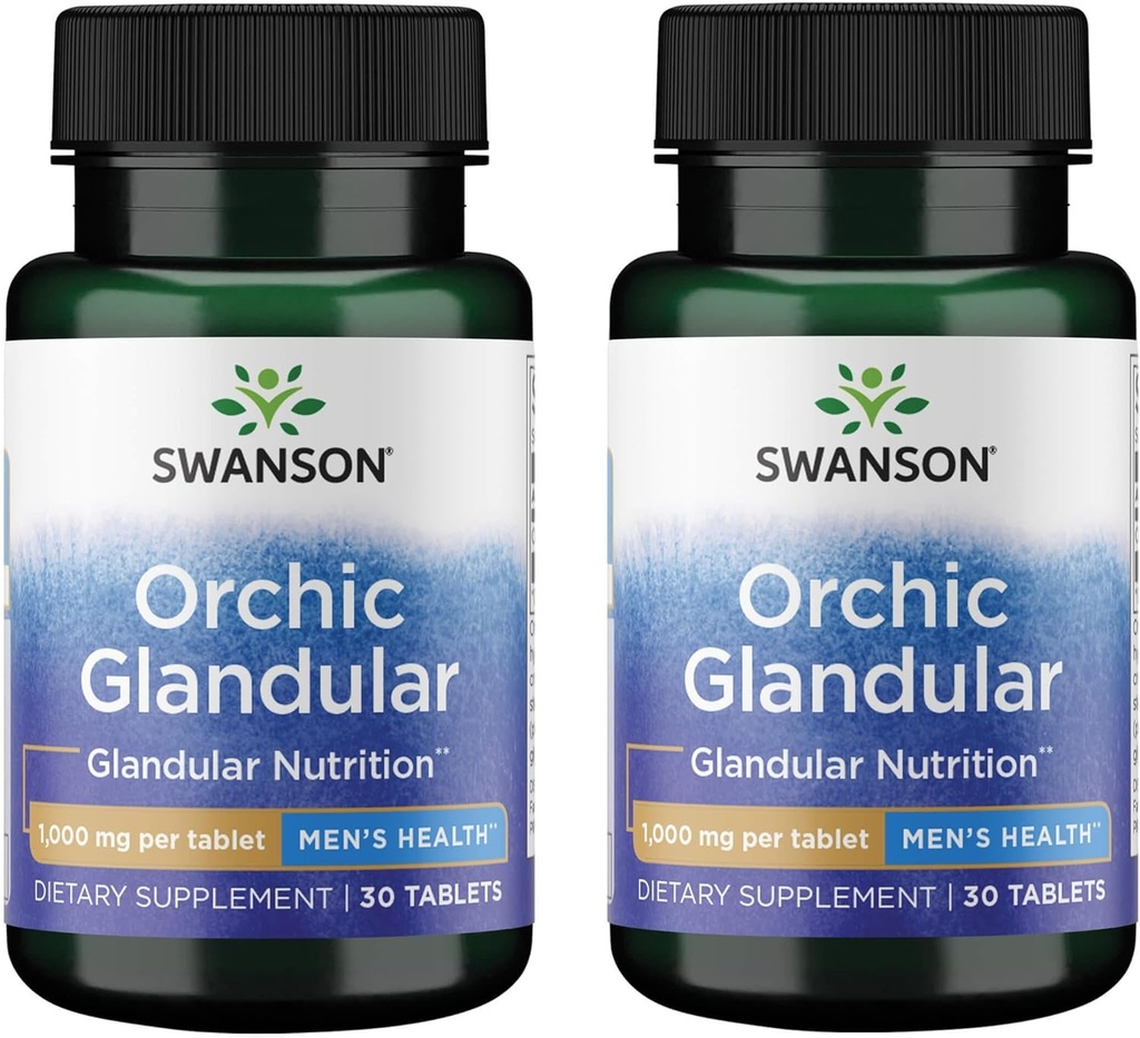 Swanson Orchic Glandular - Vīriešu veselība 1 000 mg 30 cilnes (2 iepakojumi)