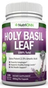 Svētās Basil Leaf kapsulas - 500 mg - 2,5% Ursolīnskābe - 120 Vegan kapsulas - Īstās Tulsi ekstrakta papildinājums - Pozitīvs prāta stāvoklis - Adaptogēns un ajurvēdisks herbs